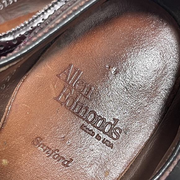 Allen Edmonds Sanford Men Size 9 Oxford Cap Toe Brogue Leather Burgundy Classic main image 9